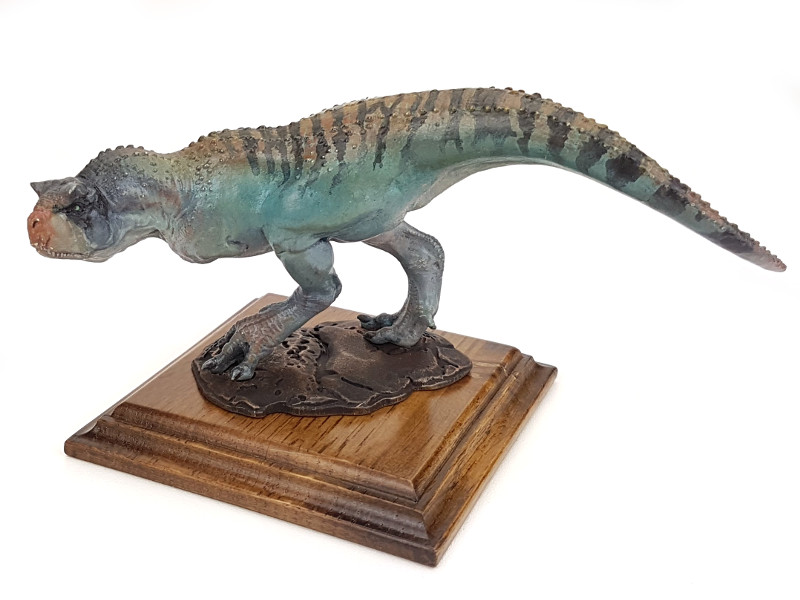 Carnotaurus, blau-grau, Dinosaurier Modell von Alexander Belov