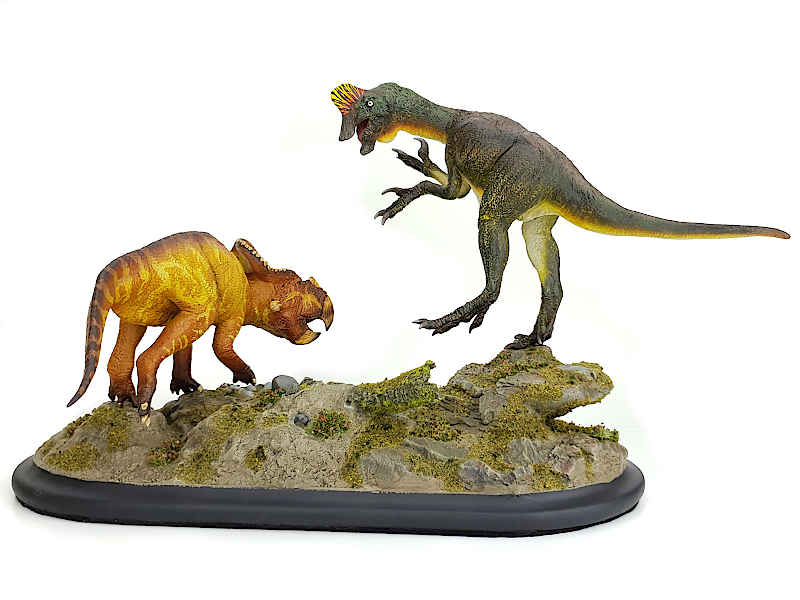 Oviraptor vs. Protoceratops, Dinosaurier Diorama von Charlie McGrady