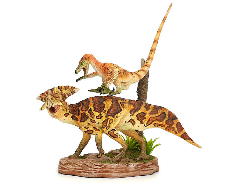 Velociraptor vs. Protoceratops, Dinosaurier Diorama - Repaint