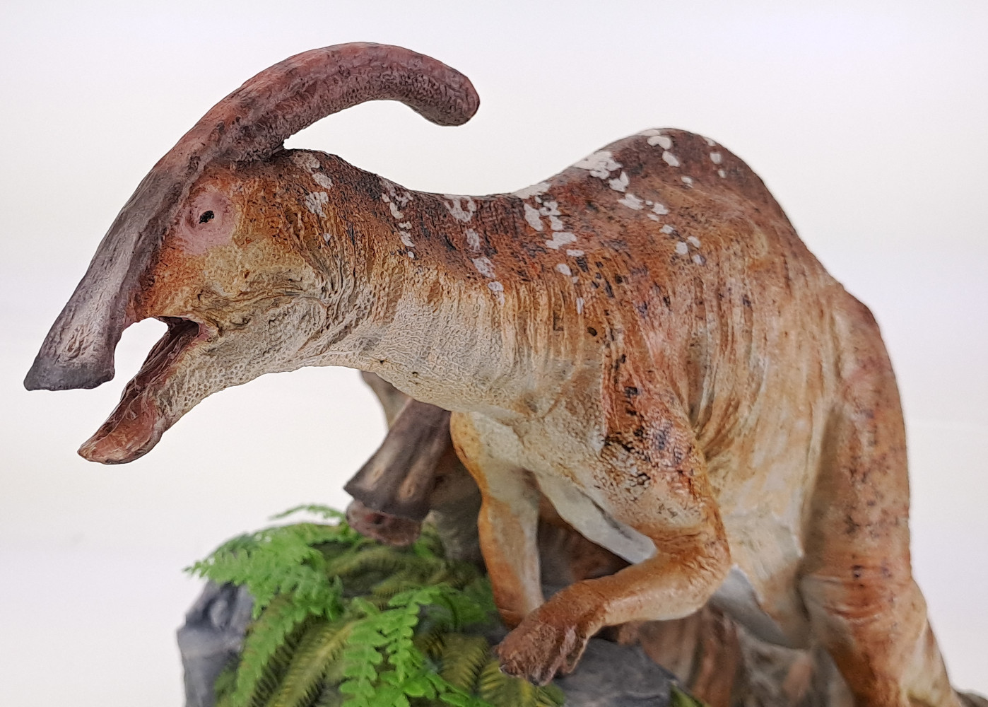 Parasaurolophus Herde Die Überquerung, Dinosaurier Diorama von